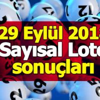 Sayısal Loto sonuçları belli oldu 29 Eylül 2018 - Milli Piyango İdaresi ikramiye tutarı