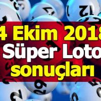 Süper Loto sonuçları açıklandı 4 Ekim 2018 - Milli Piyango İdaresi ikramiye tutarı çıkan sayılar