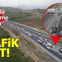 TEM'deki zincirleme kaza trafiği kilitledi