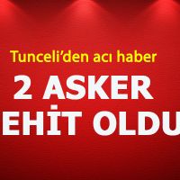 Tunceli'de 2 askerimiz şehit oldu