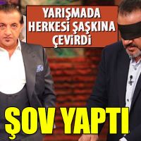 Ünlü şef Mehmet Yalçınkay'nın gözü kapalı bütün tavuğu parçalara bölmesi