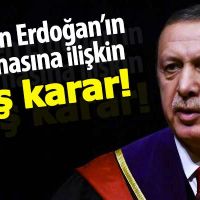 YSK'den Erdoğan'ın diplomasıyla ilgili flaş karar