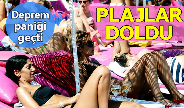 Bodrum'da deprem paniği geçti, tatilciler plajları doldurdu