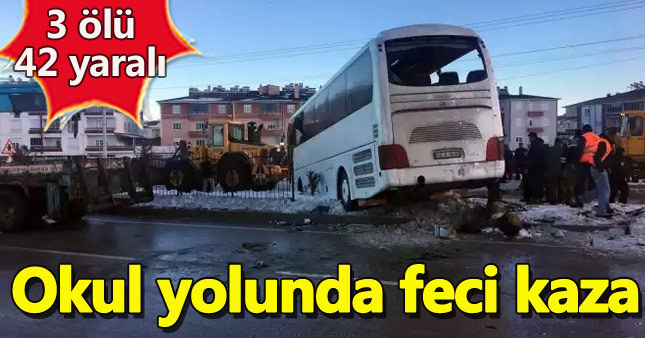 Konya'da öğrenci servisi devrildi: 3 ölü, 42 yaralı