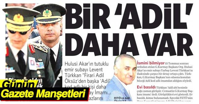 1 Ekim 2016 gazete manşetleri