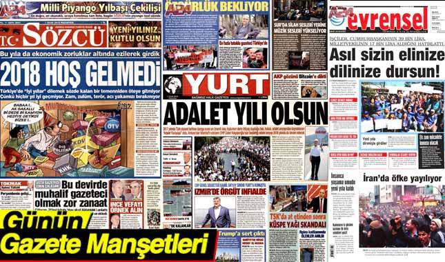 Gazete manşetleri oku 1 Ocak 2018 Pazartesi gazetelerin ilk sayfaları hürriyet milliyet cumhuriyet sözcü posta sabah