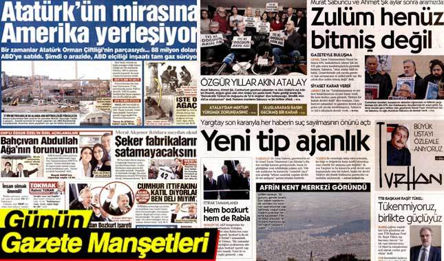 11 Mart 2018 Gazete Manşetleri