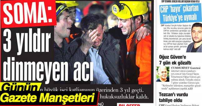 13 Mayıs 2017 Gazete Manşetleri (Hürriyet-Milliyet-Sözcü-Sabah-Vatan-Cumhuriyet-Birgün-Evrensel-Posta-Habertürk)