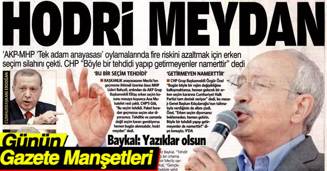14 Ocak 2017 Gazete Manşetleri