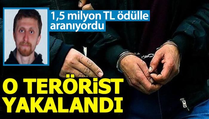 1,5 milyon lira ödülle aranan terörist yakalandı
