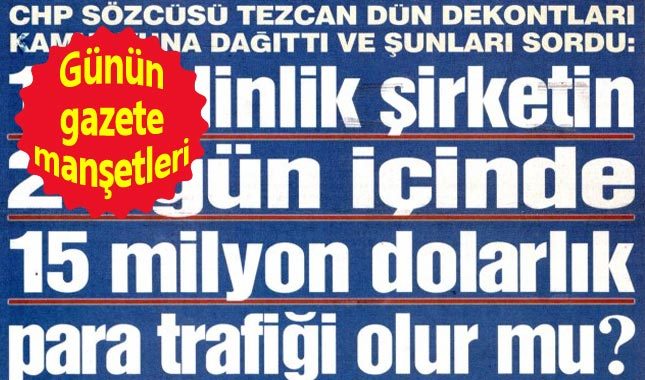 2 Aralık gazete manşetleri oku ilk sayfalar