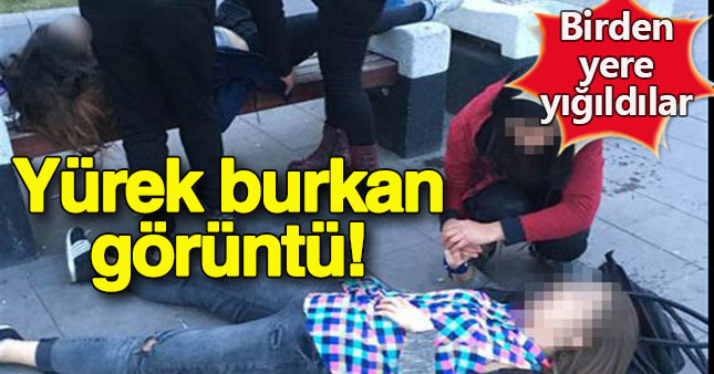 2 genç kızın yürek burkan görüntüsü