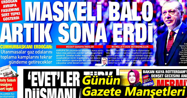 20 mart gazete manşetleri