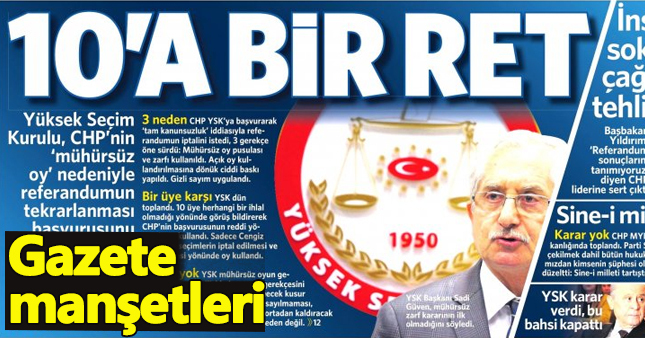 20 nisan gazete manşetleri