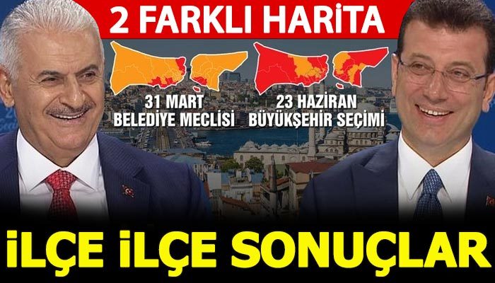 23 Haziran 2019 İstanbul ilçe ilçe seçim sonuçları