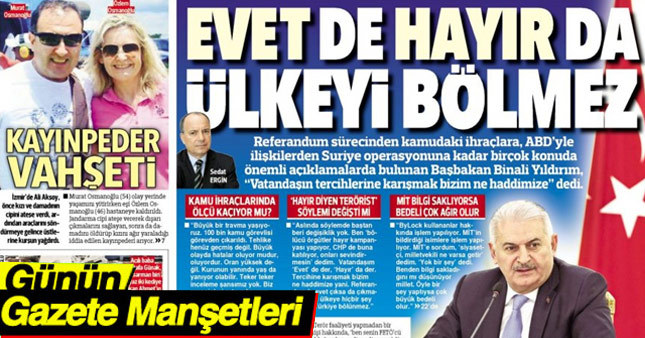 23 Şubat 2017 Gazete Manşetleri