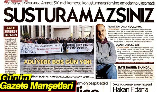 27 Aralık 2017 Gazete Manşetleri