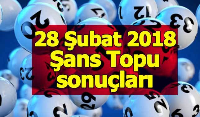 28 Şubat 2018 Şans Topu sonuçları - Milli Piyango İdaresi 28.02.2018 çarşamba