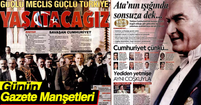 29 Ekim 2016 Gazete Manşetleri