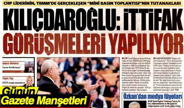 29 Mart 2018 Gazete Manşetleri