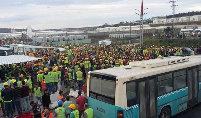 3. havalimanı inşaatında işçilere gaz bombalı müdahale