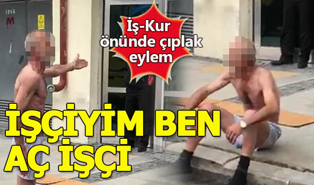 8 aydır maaşını alamayan işçi SGK'yı soyunarak protesto etti