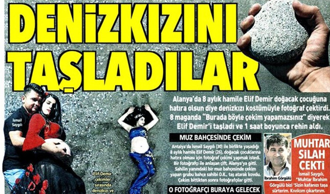 8 aylık hamile kadını taşlayıp rehin aldılar