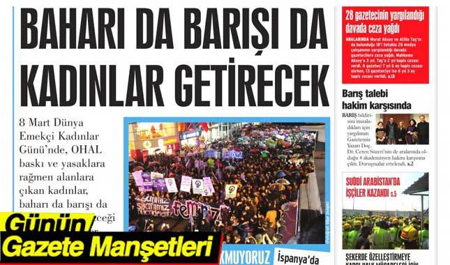 9 Mart 2018 Gazete Manşetleri