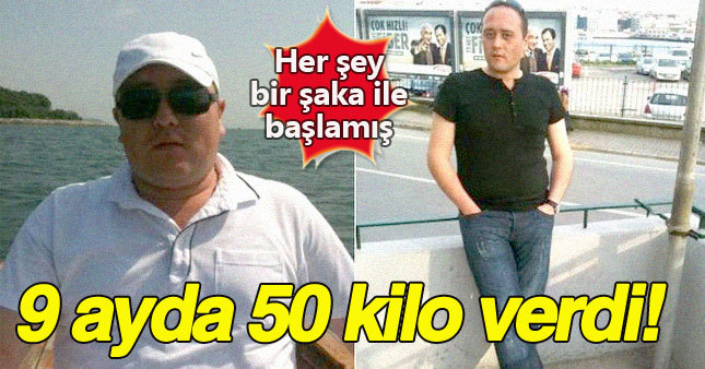 9 ayda 50 kilo zayıflayan adam