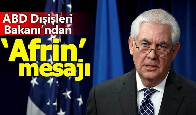 ABD Dışişleri'nden Afrin açıklaması