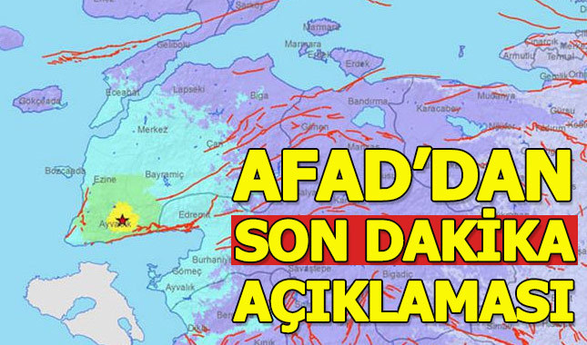 AFAD'dan Çanakkale depremiyle ilgili açıklama
