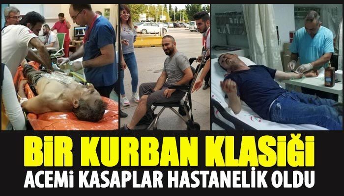 Acemi kasaplar kurban keserken hastanelik oldu
