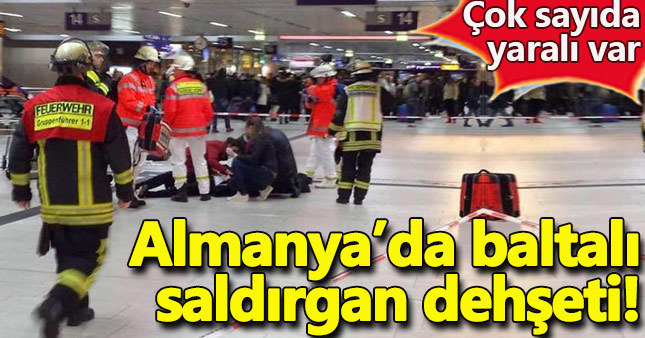 Almanya'da tren istasyonunda baltalı saldırı