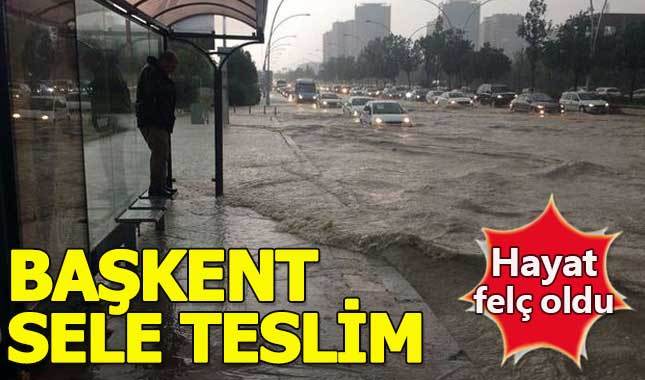 Ankara sağanak yağmur sonrası sele teslim oldu