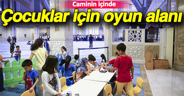 Ankara'da bir caminin içine çocuklar için oyun alanı yapıldı