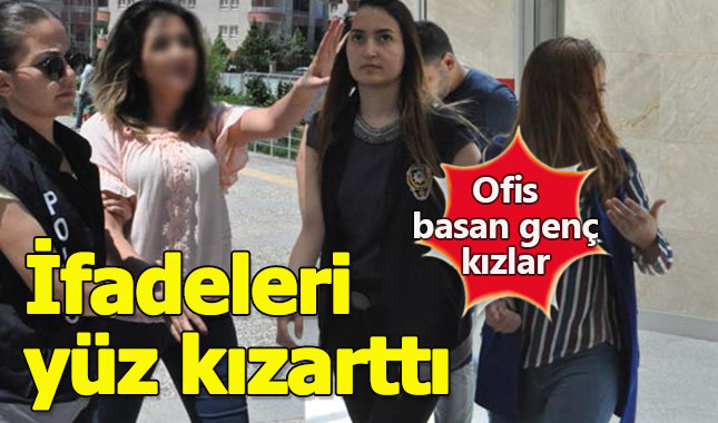 Arkadaşlarının ofisini basan kızlar eşkıya çıktı