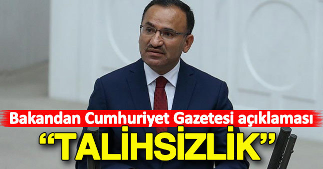Bakan Bozdağ'dan Cumhuriyet gazetesi operasyonu savcısı için açıklama