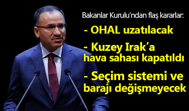 Bakanlar Kurulu'ndan OHAL'in uzatılması kararı çıktı