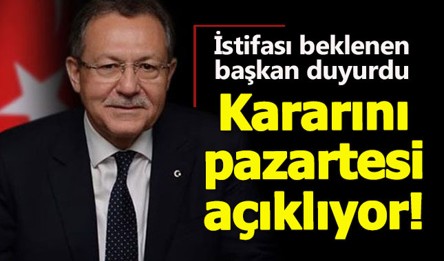 Balıkesir Büyükşehir Belediye Başkanı Edip Uğur istifa kararını pazartesi günü açıklayacak