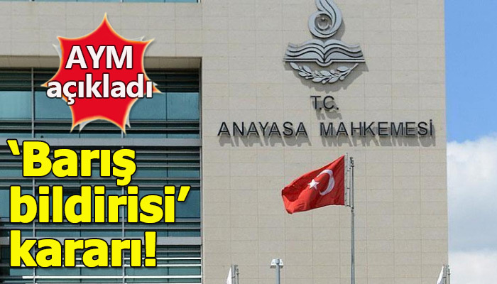 'Barış bildirisi'ne imza atan akademisyenler için AYM kararını verdi
