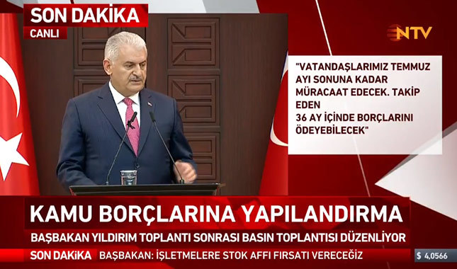 Başbakan açıkladı, kamu borçlarına yapılandırma geliyor