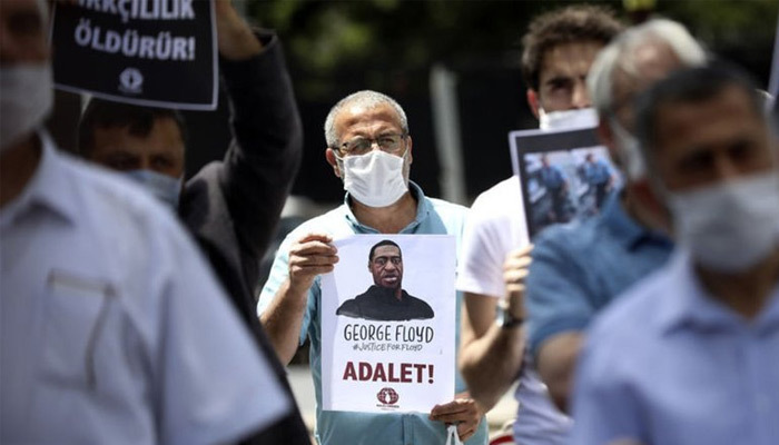 Başkent'te, ABD polisi tarafından öldürülen Floyd için gösteri!