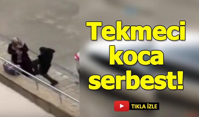 Bebekli eşine tekme savuran adam serbest!