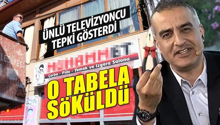 Bekir Develi'nin tepkisi sonrası indirilen lokanta tabelası