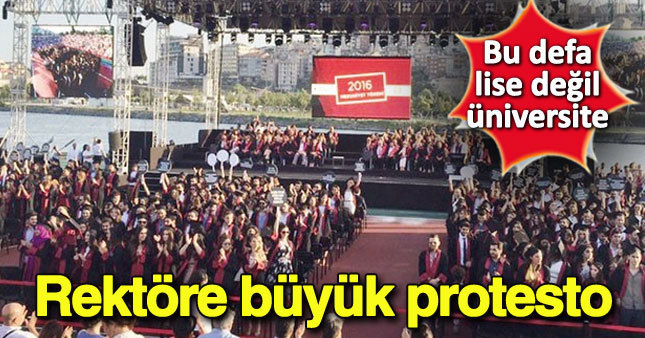 Bilgi Üniversitesi mezuniyet töreninde rektöre protesto