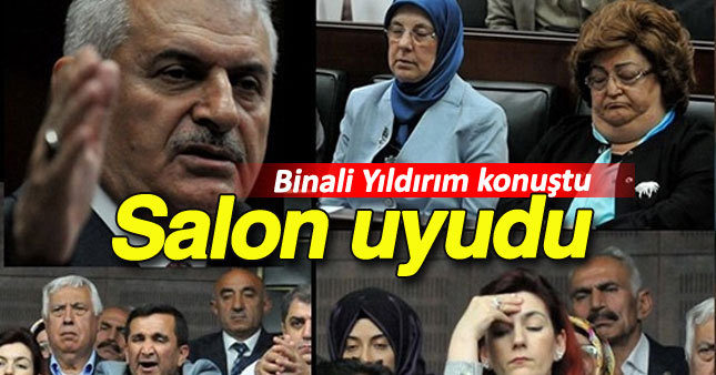 Binali Yıldırım konuşurken Ak Partililer uyudu