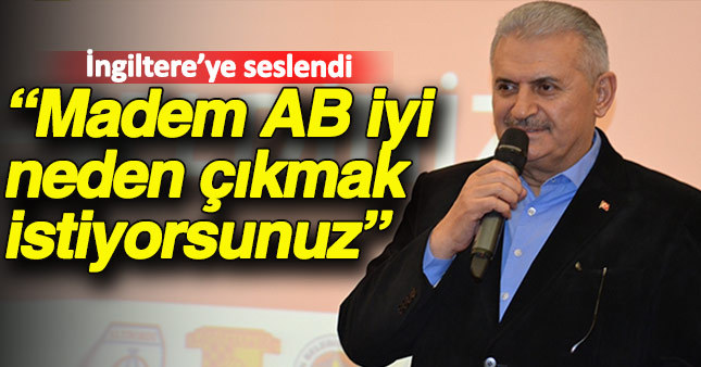 Binali Yıldırım'dan İngiltere Başbakanı'na AB yanıtı