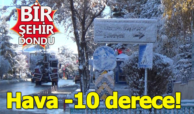 Bir şehir dondu! Erzurum'da hava sıcaklığı eksi 10'u gördü
