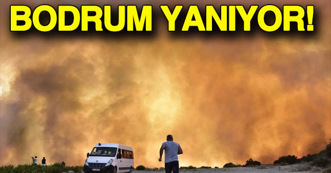 Bodrum'da makilik alanda büyük bir yangın çıktı