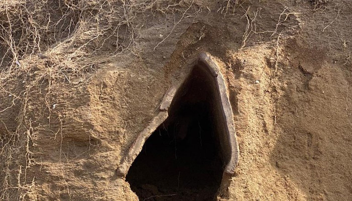 Bozcaada'da 1500 yıllık kiremit mezar ortaya çıktı